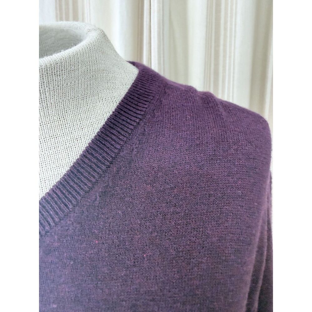 Weatherproof Vintage Purple Cotton Cashmere V-Neck Sweater Medium